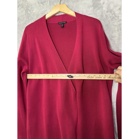 Eileen Fisher Sweater Womens Large Pink Open Front Cardigan Tencel Silk Blend - Picture 5 of 8
